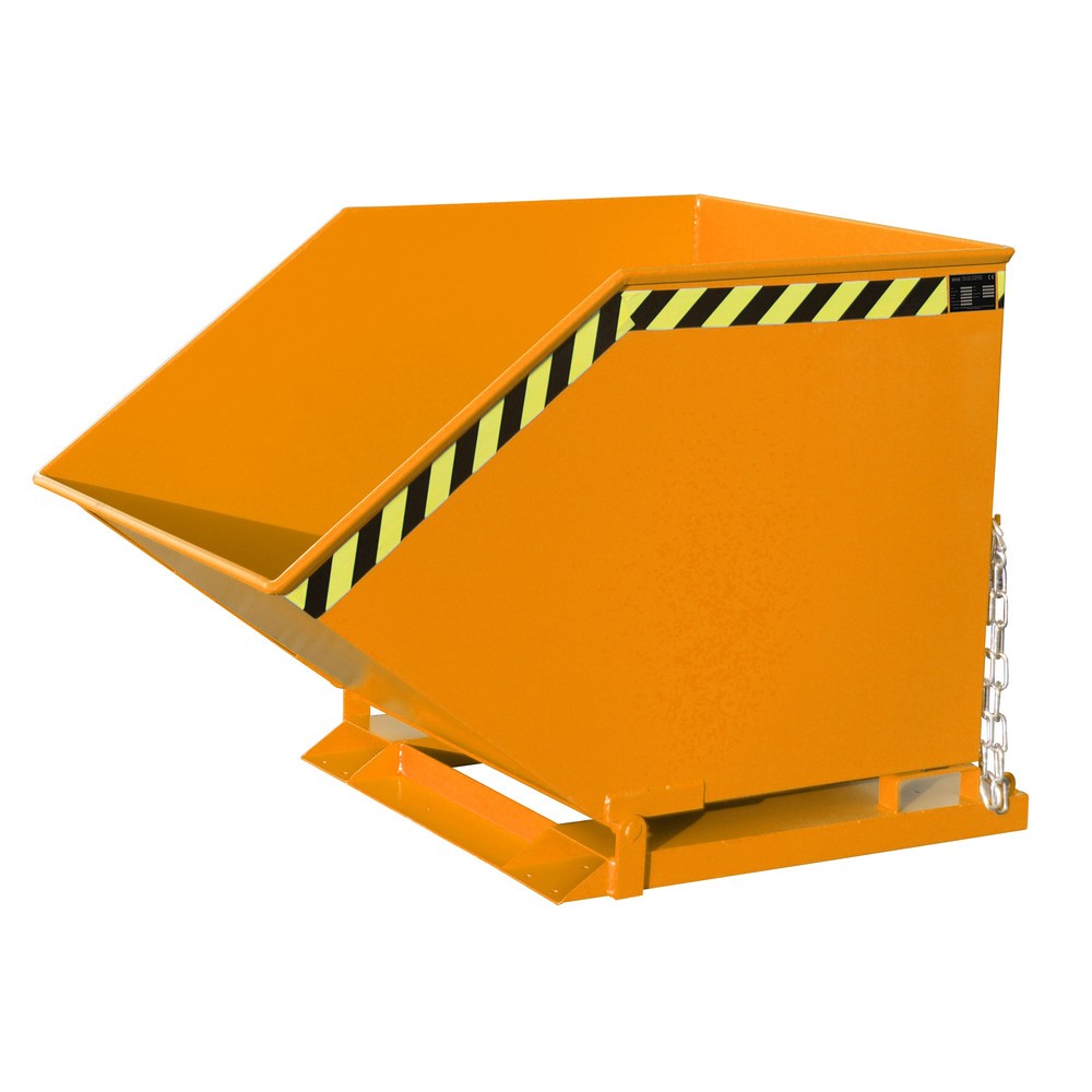 Illustration du produit: Bauer® Benne à copeaux basculante, benne en forme de caisse, peinte, volume 0,8 m³, RAL 2000 orangé jaune
