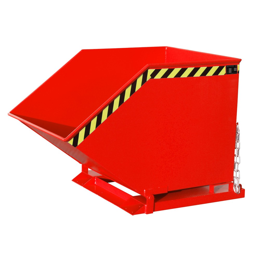 Illustration du produit: Bauer® Benne à copeaux basculante, benne en forme de caisse, peinte, volume 0,8 m³, RAL 3000 rouge feu