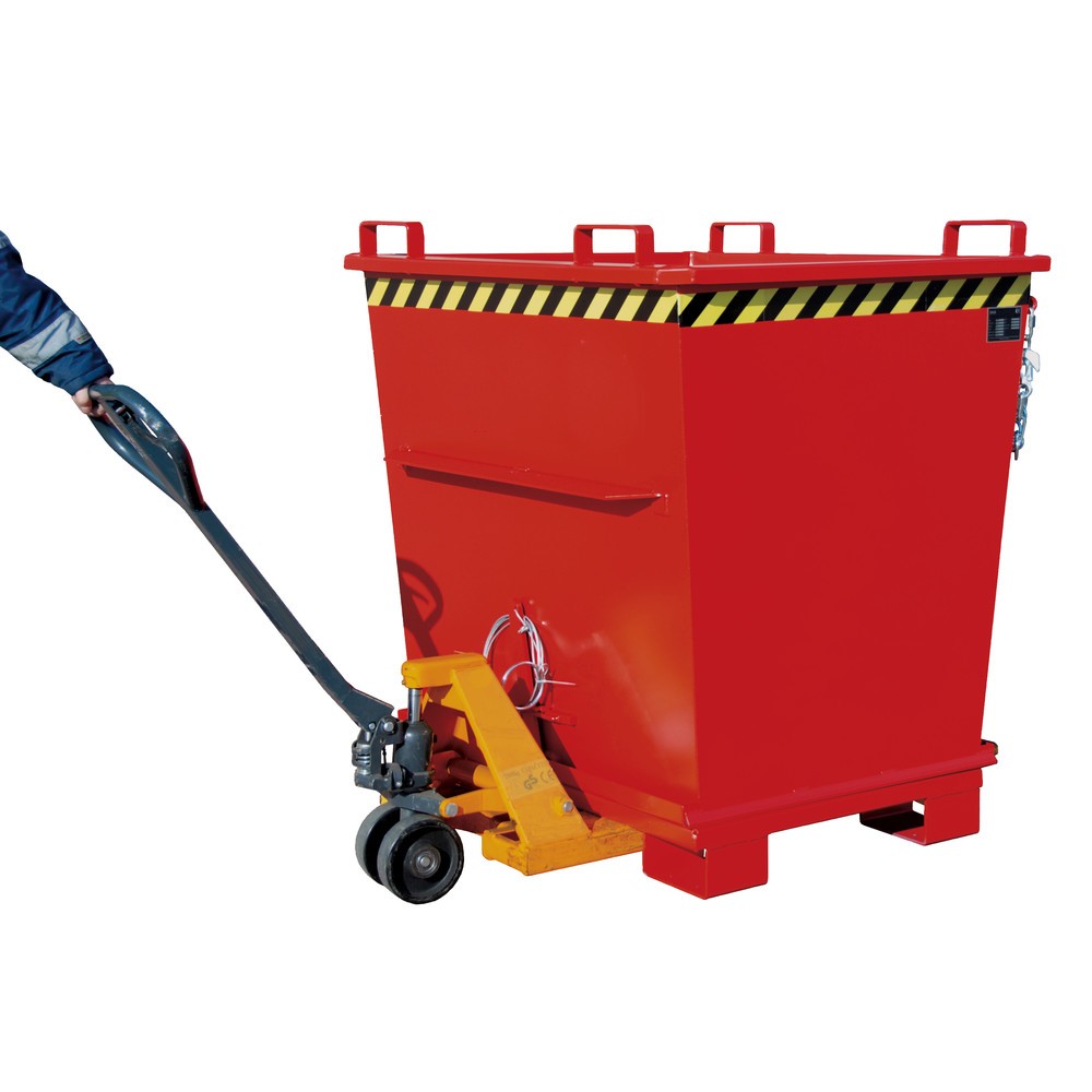 Produktabbildung Nr. 4: Bauer® Benne à fond basculant empilable, peint, volume 0,5 m³, RAL 3000 rouge feu