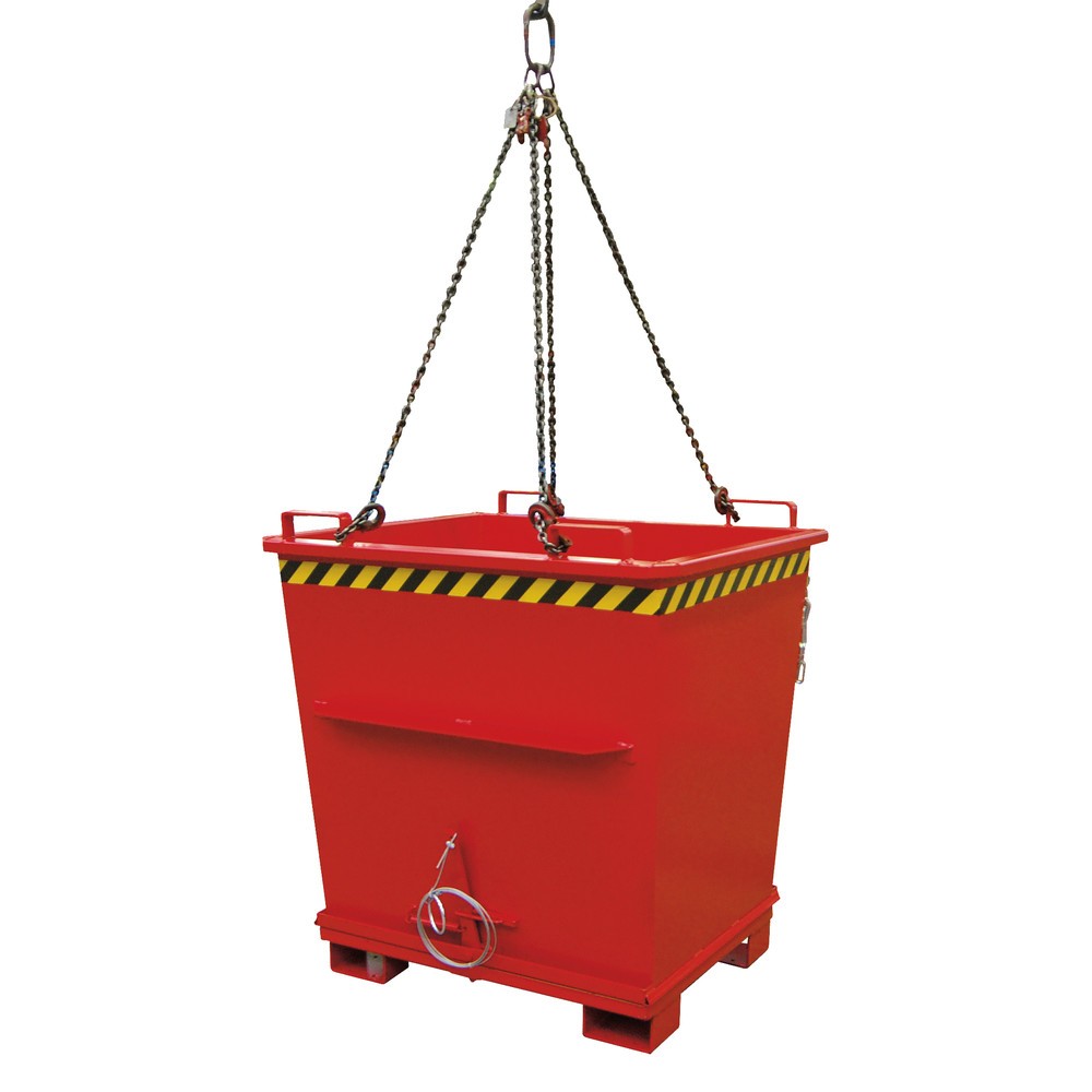 Produktabbildung Nr. 5: Bauer® Benne à fond basculant empilable, peint, volume 0,5 m³, RAL 3000 rouge feu