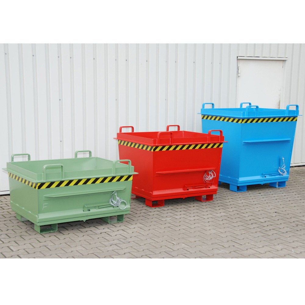 Produktabbildung Nr. 3: Bauer® Benne à fond basculant empilable, peint, volume 0,5 m³, RAL 3000 rouge feu