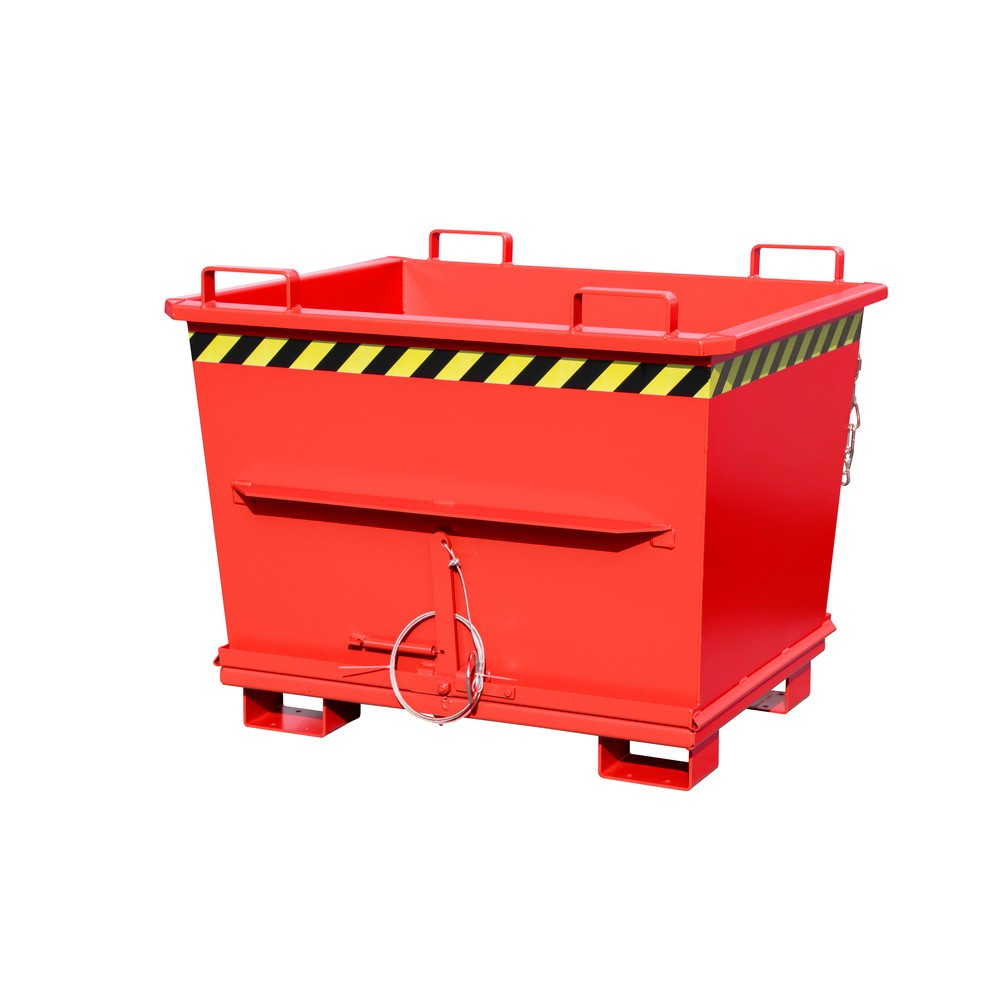 Produktabbildung Nr. 1: Bauer® Benne à fond basculant empilable, peint, volume 0,7 m³, RAL 3000 rouge feu