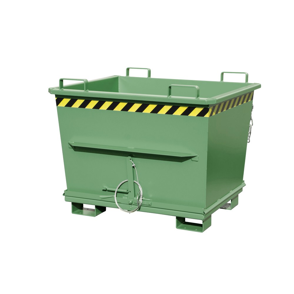 Produktabbildung Nr. 1: Bauer® Benne à fond basculant empilable, peint, volume 0,7 m³, RAL 6011 vert réséda