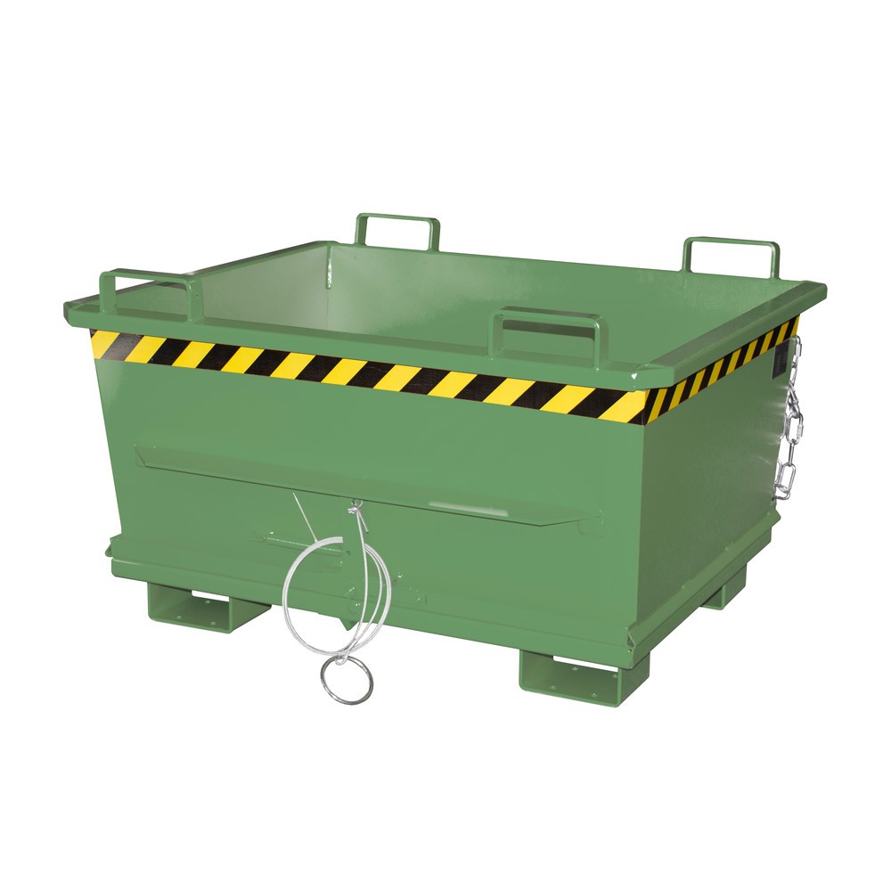 Produktabbildung Nr. 1: Bauer® Benne à fond basculant empilable, peint, volume 0,5 m³, RAL 6011 vert réséda