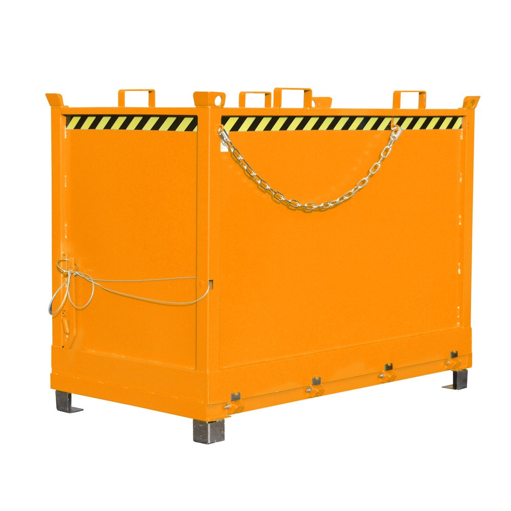 Illustration du produit: Bauer® Benne à fond basculant, empilable par 3, peint, volume 2 m³, RAL 2000 orangé jaune