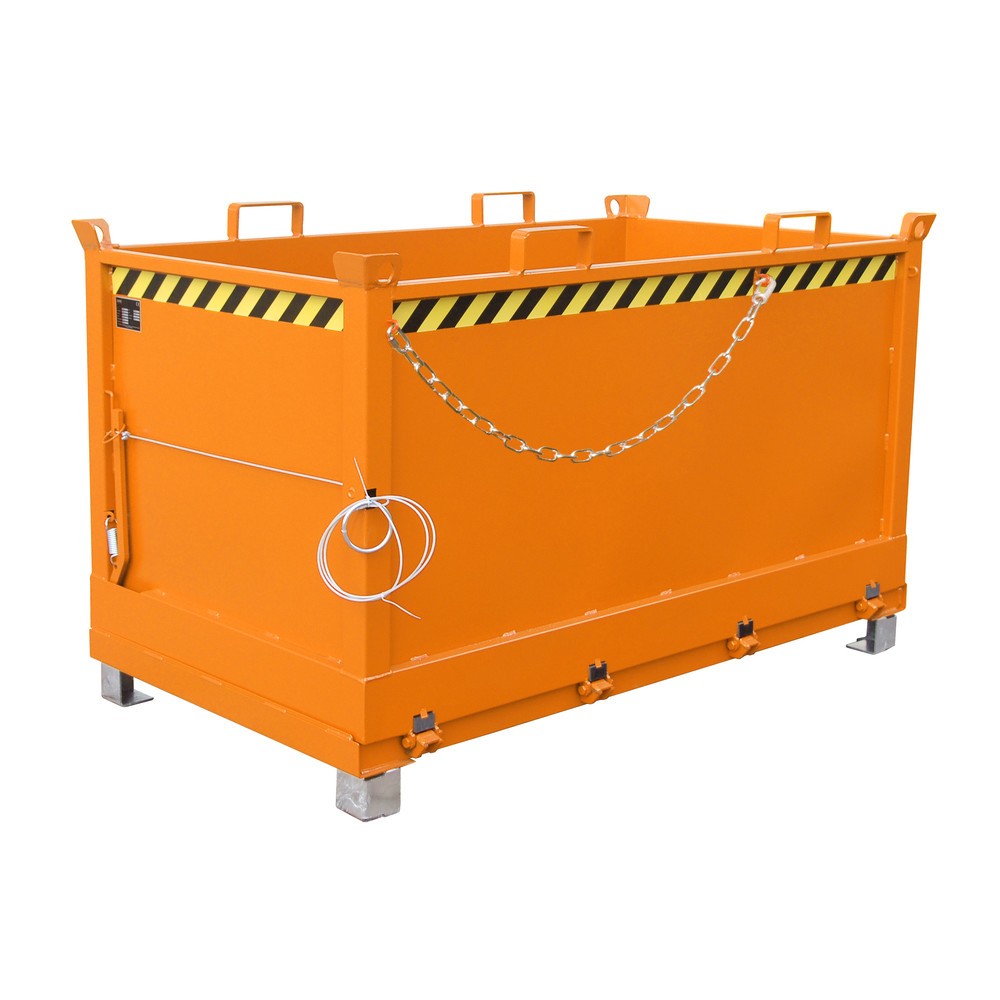 Produktabbildung Nr. 1: Bauer® Benne à fond basculant, empilable par 3, peint, volume 1,5 m³, RAL 2000 orangé jaune