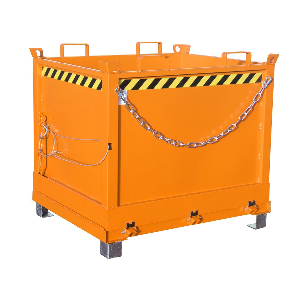 Illustration du produit: Bauer® Benne à fond basculant, empilable par 3, peint, volume 1 m³, RAL 2000 orangé jaune