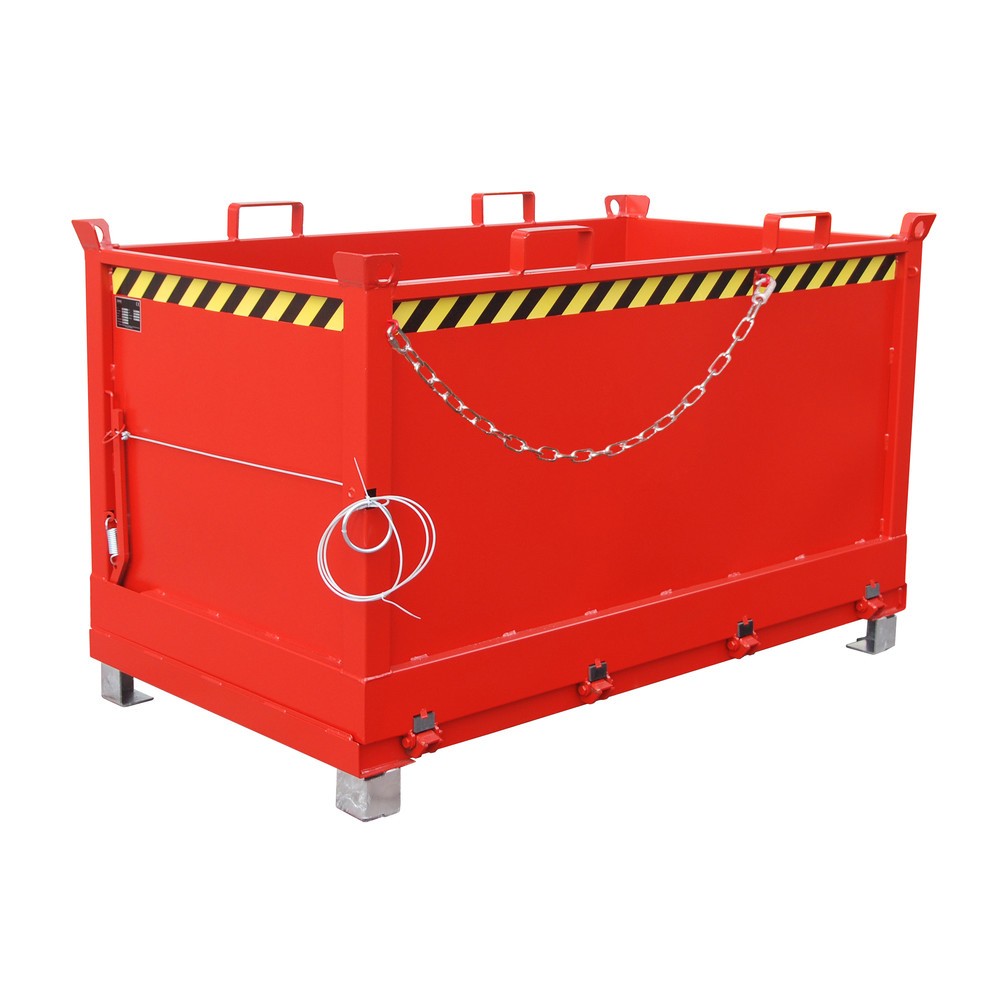 Illustration du produit: Bauer® Benne à fond basculant, empilable par 3, peint, volume 1,5 m³, RAL 3000 rouge feu