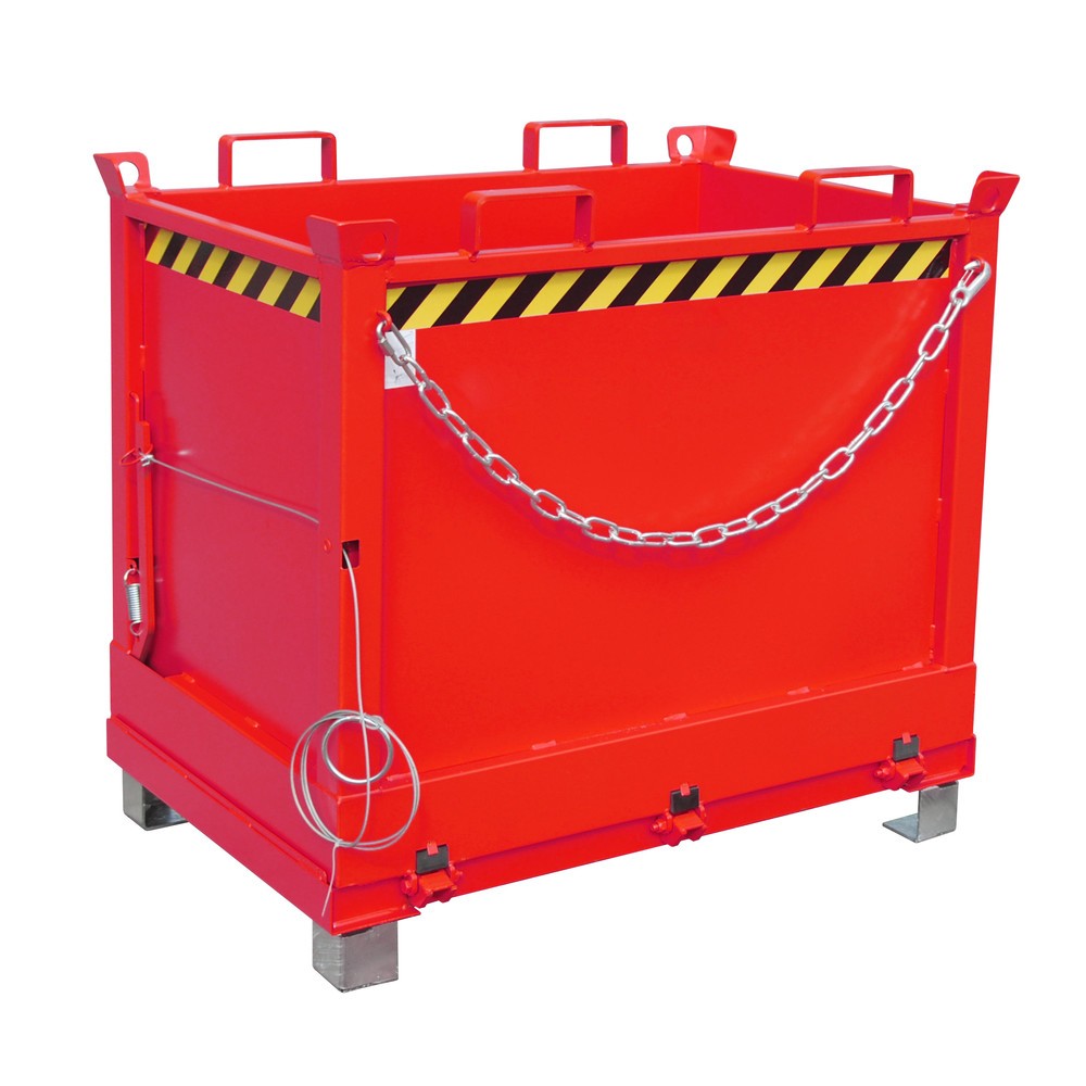 Illustration du produit: Bauer® Benne à fond basculant, empilable par 3, peint, volume 0,75 m³, RAL 3000 rouge feu