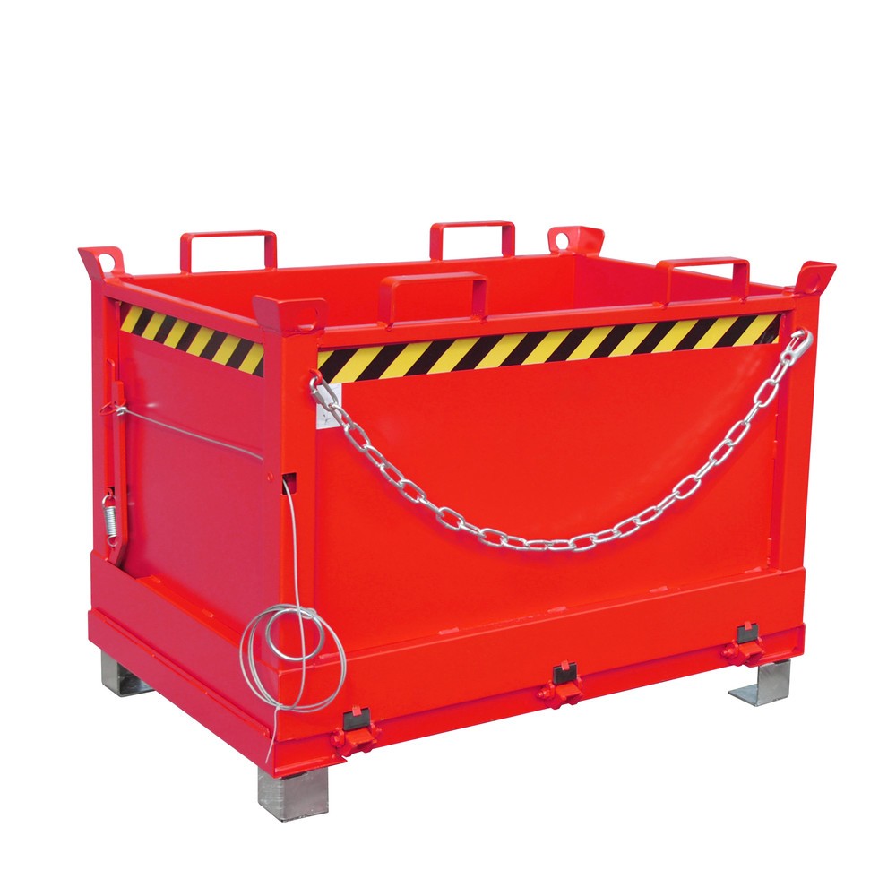 Illustration du produit: Bauer® Benne à fond basculant, empilable par 3, peint, volume 0,5 m³, RAL 3000 rouge feu