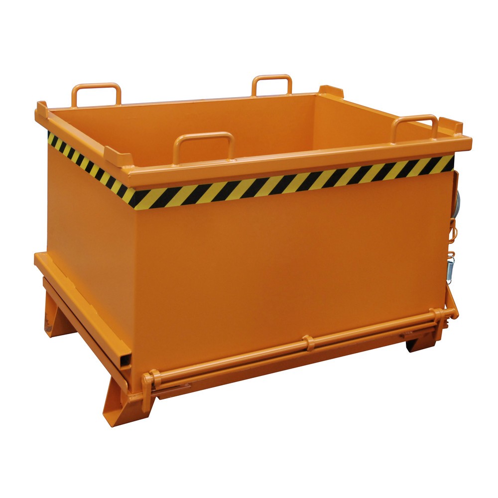 Produktabbildung Nr. 1: Bauer® Benne à fond basculant, fond basculant renforcé, peint, volume 0,75 m³, RAL 2000 orangé jaune