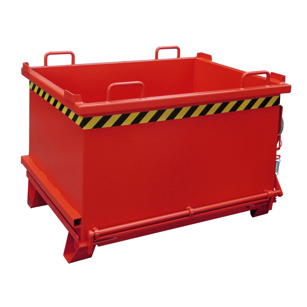 Produktabbildung Nr. 1: Bauer® Benne à fond basculant, fond basculant renforcé, peint, volume 0,75 m³, RAL 3000 rouge feu