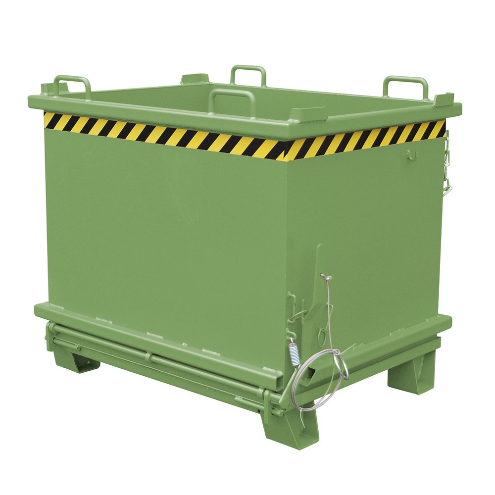 Produktabbildung Nr. 1: Bauer® Benne à fond basculant, fond basculant renforcé, peint, volume 1 m³, RAL 6011 vert réséda