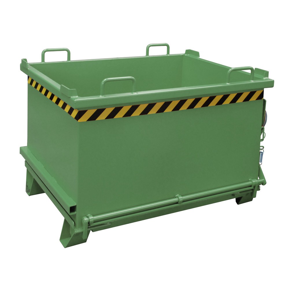 Produktabbildung Nr. 1: Bauer® Benne à fond basculant, fond basculant renforcé, peint, volume 0,75 m³, RAL 6011 vert réséda