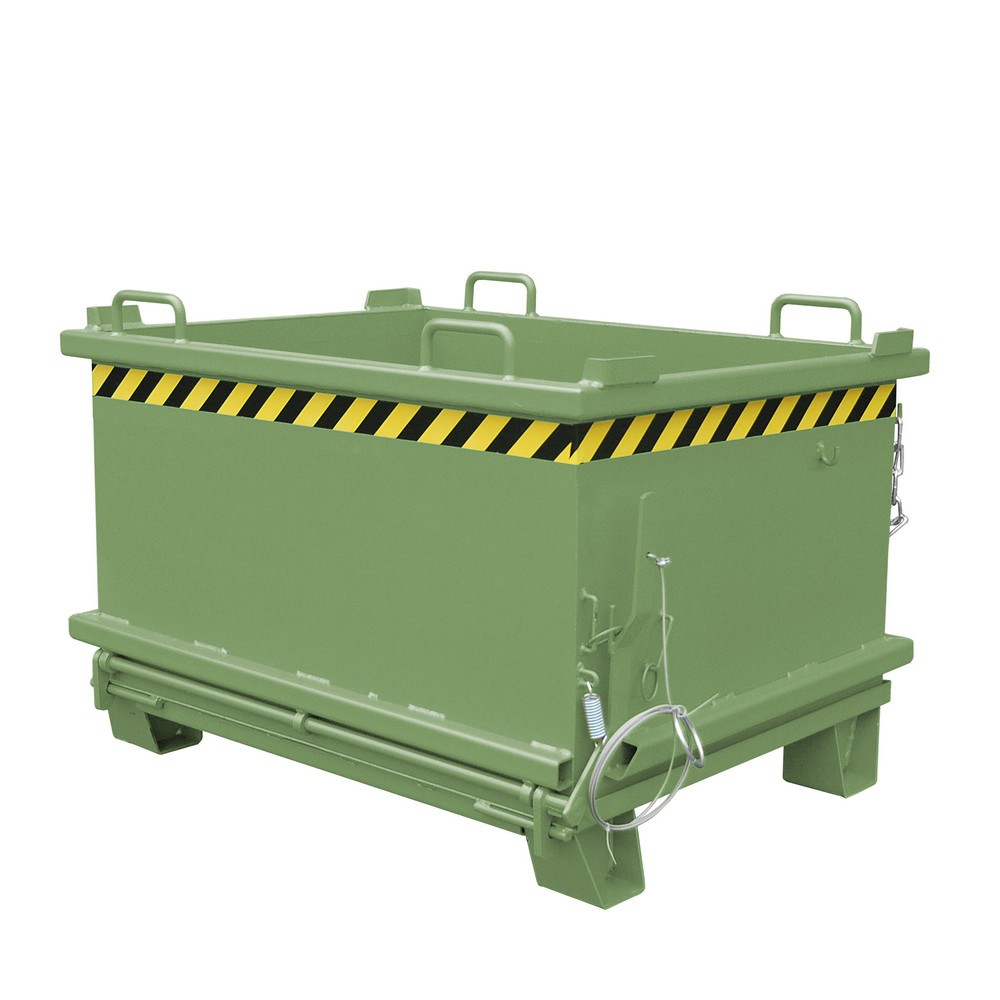 Produktabbildung Nr. 1: Bauer® Benne à fond basculant, fond basculant renforcé, peint, volume 0,5 m³, RAL 6011 vert réséda