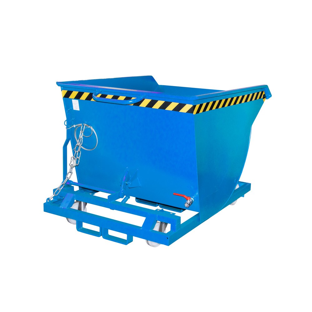 Produktabbildung Nr. 1: Bauer® Benne basculante à copeaux, construction basse, avec entrées de fourche, peint, volume 0,5 m³, RAL 5012 bleu clair
