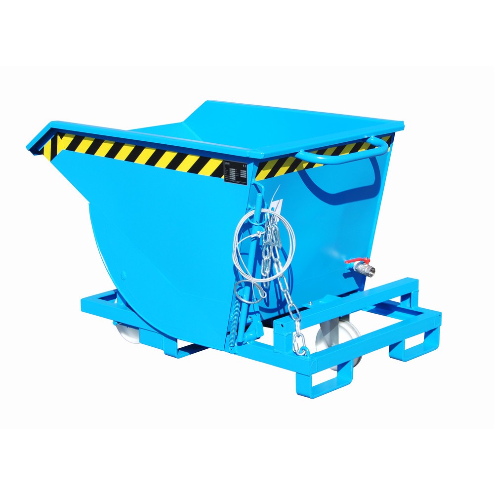 Produktabbildung Nr. 1: Bauer® Benne basculante à copeaux, construction basse, avec entrées de fourche, peint, volume 0,3 m³, RAL 5012 bleu clair