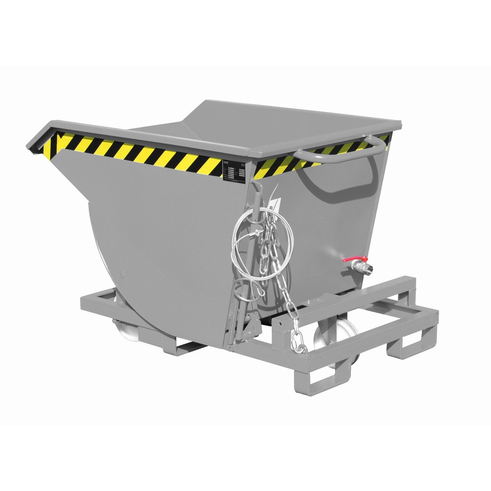 Produktabbildung Nr. 1: Bauer® Benne basculante à copeaux, construction basse, avec entrées de fourche, peint, volume 0,3 m³, RAL 7005 gris souris