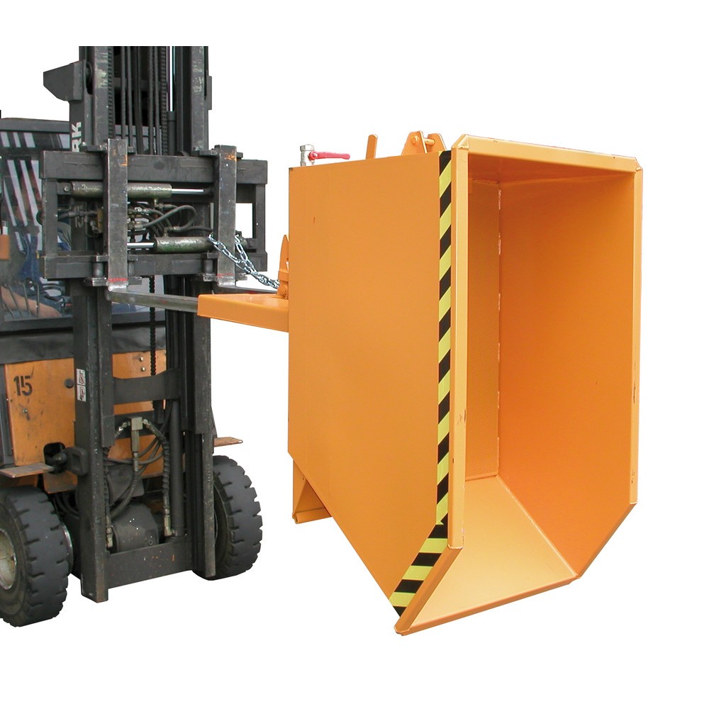 Produktabbildung Nr. 1: Bauer® Benne de tri basculante, fond intermédiaire en tôle perforée, peinte, volume 0,5 m³, RAL 2000 orangé jaune