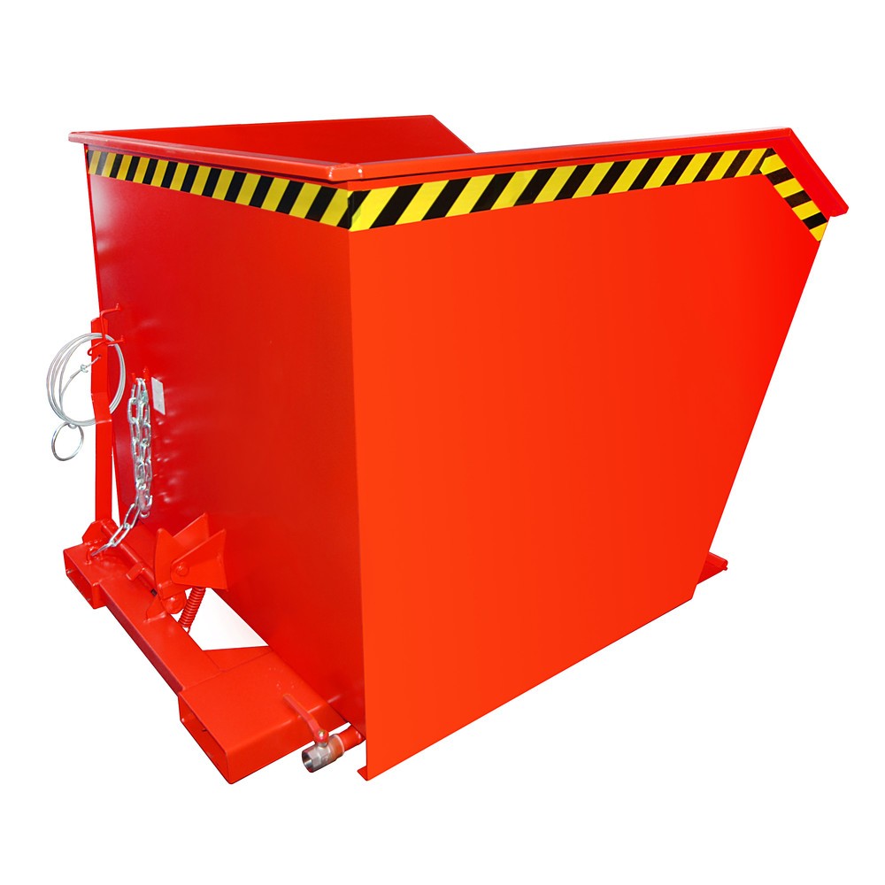 Produktabbildung Nr. 1: Bauer® Benne de tri basculante, fond intermédiaire en tôle perforée, peinte, volume 1 m³, RAL 3000 rouge feu