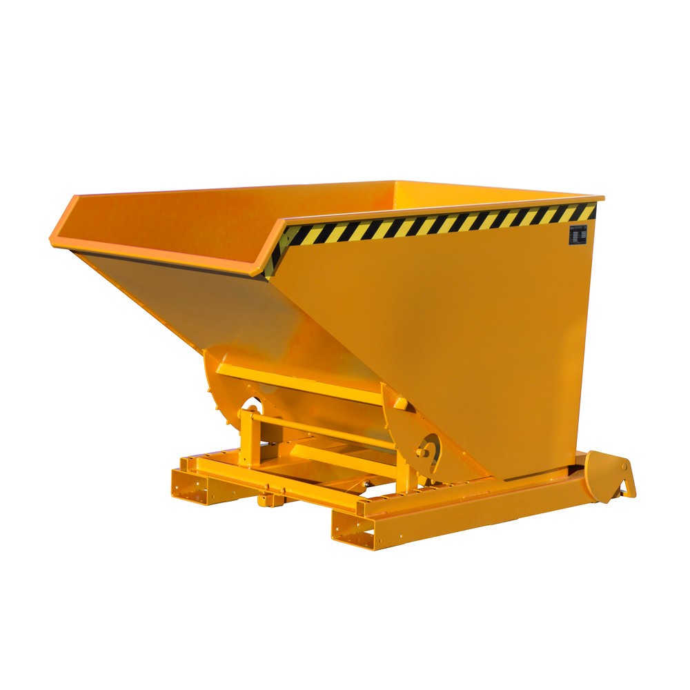 Produktabbildung Nr. 1: Bauer® Benne basculante à mécanisme automatique anti-chute, capacité de charge 1 500 kg, peinte, volume 1,2 m³, RAL 2000 orangé jaune