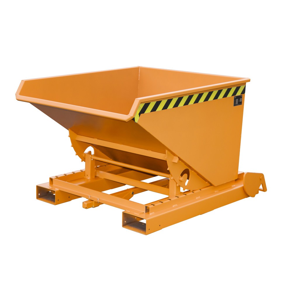 Illustration du produit: Bauer® Benne basculante à mécanisme automatique anti-chute, capacité de charge 1 000 kg, peinte, volume 0,6 m³, RAL 2000 orangé jaune