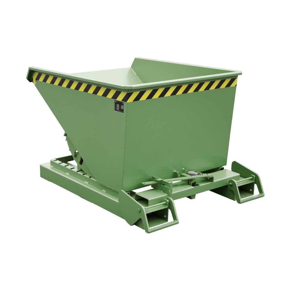 Illustration du produit: Bauer® Benne basculante à mécanisme automatique anti-chute, capacité de charge 1 000 kg, peinte, volume 0,6 m³, RAL 6011 vert réséda