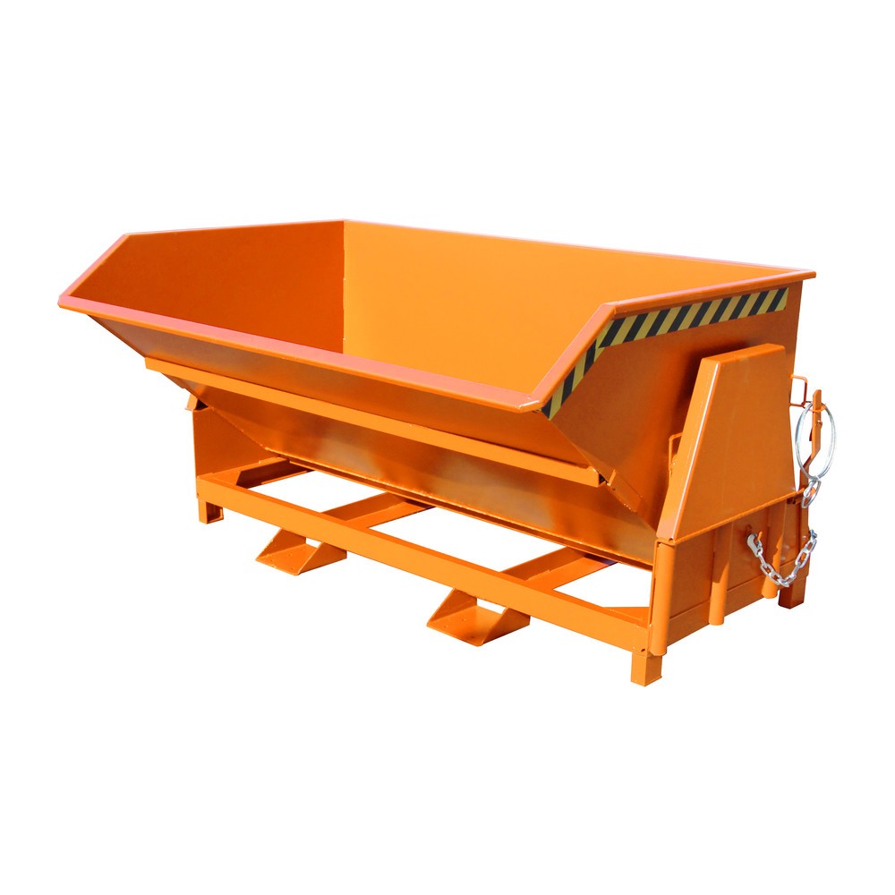 Produktabbildung Nr. 1: Bauer® Benne basculante avec mécanisme d'aide au basculement Premium, construction large, peint, sans couvercle, volume 2 m³, RAL 2000 orangé jaune