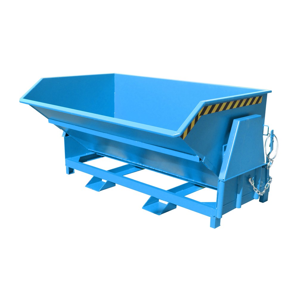 Produktabbildung Nr. 1: Bauer® Benne basculante avec mécanisme d'aide au basculement Premium, construction large, peint, sans couvercle, volume 2 m³, RAL 5012 bleu clair