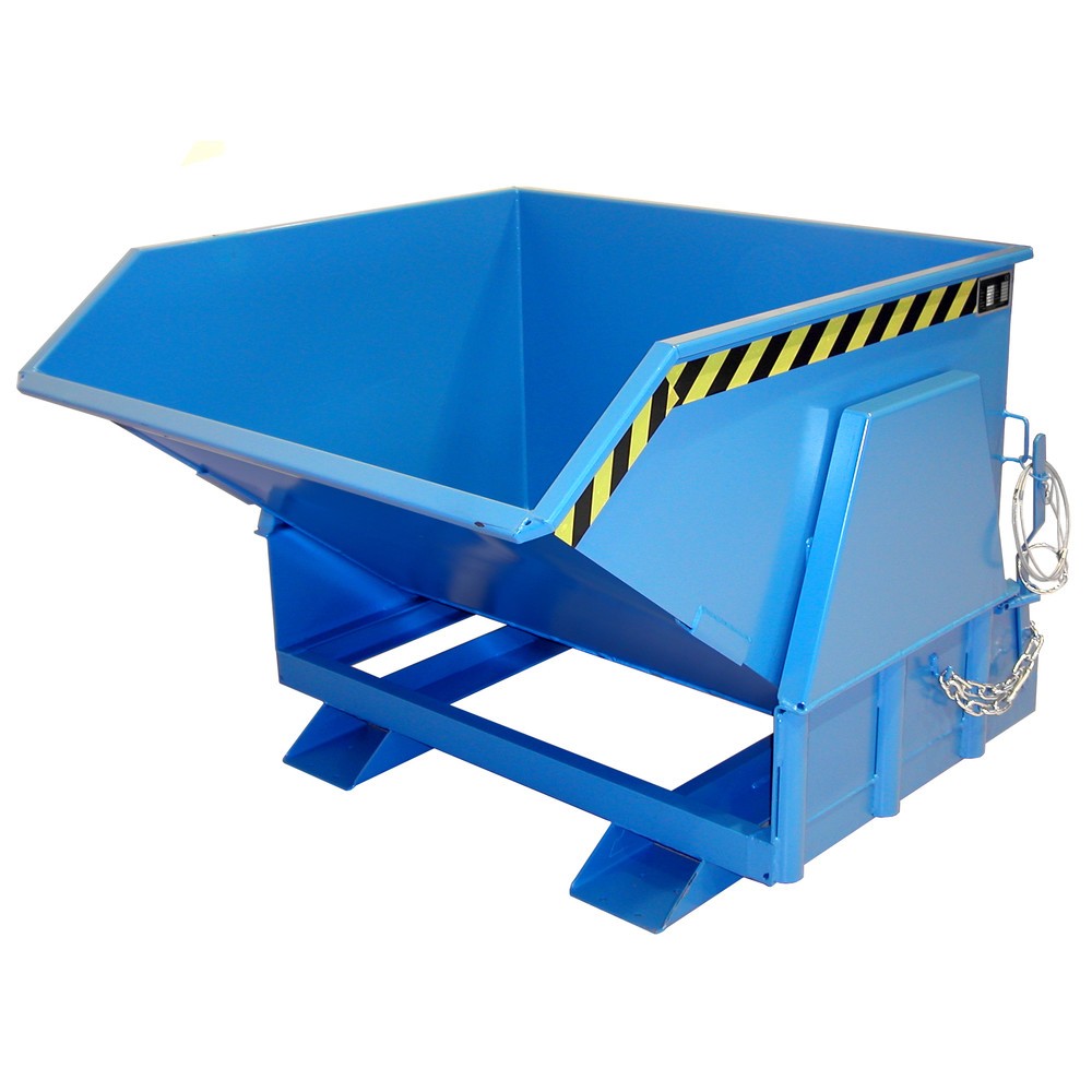Produktabbildung Nr. 1: Bauer® Benne basculante avec mécanisme d'aide au basculement Premium, construction large, peint, sans couvercle, volume 1 m³, RAL 5012 bleu clair