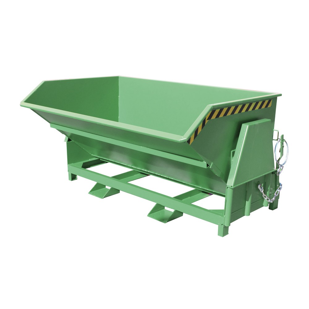 Produktabbildung Nr. 1: Bauer® Benne basculante avec mécanisme d'aide au basculement Premium, construction large, peint, sans couvercle, volume 2 m³, RAL 6011 vert réséda