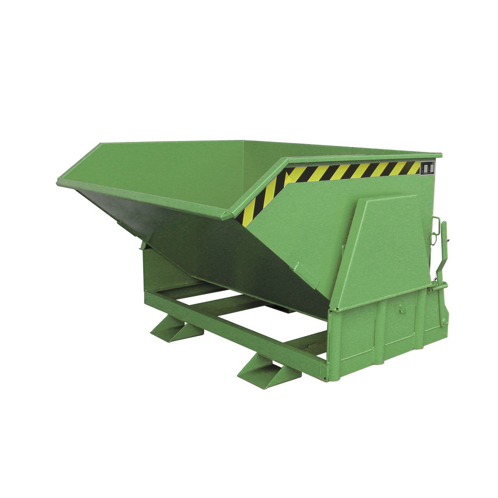 Produktabbildung Nr. 1: Bauer® Benne basculante avec mécanisme d'aide au basculement Premium, construction large, peint, sans couvercle, volume 0,8 m³, RAL 6011 vert réséda