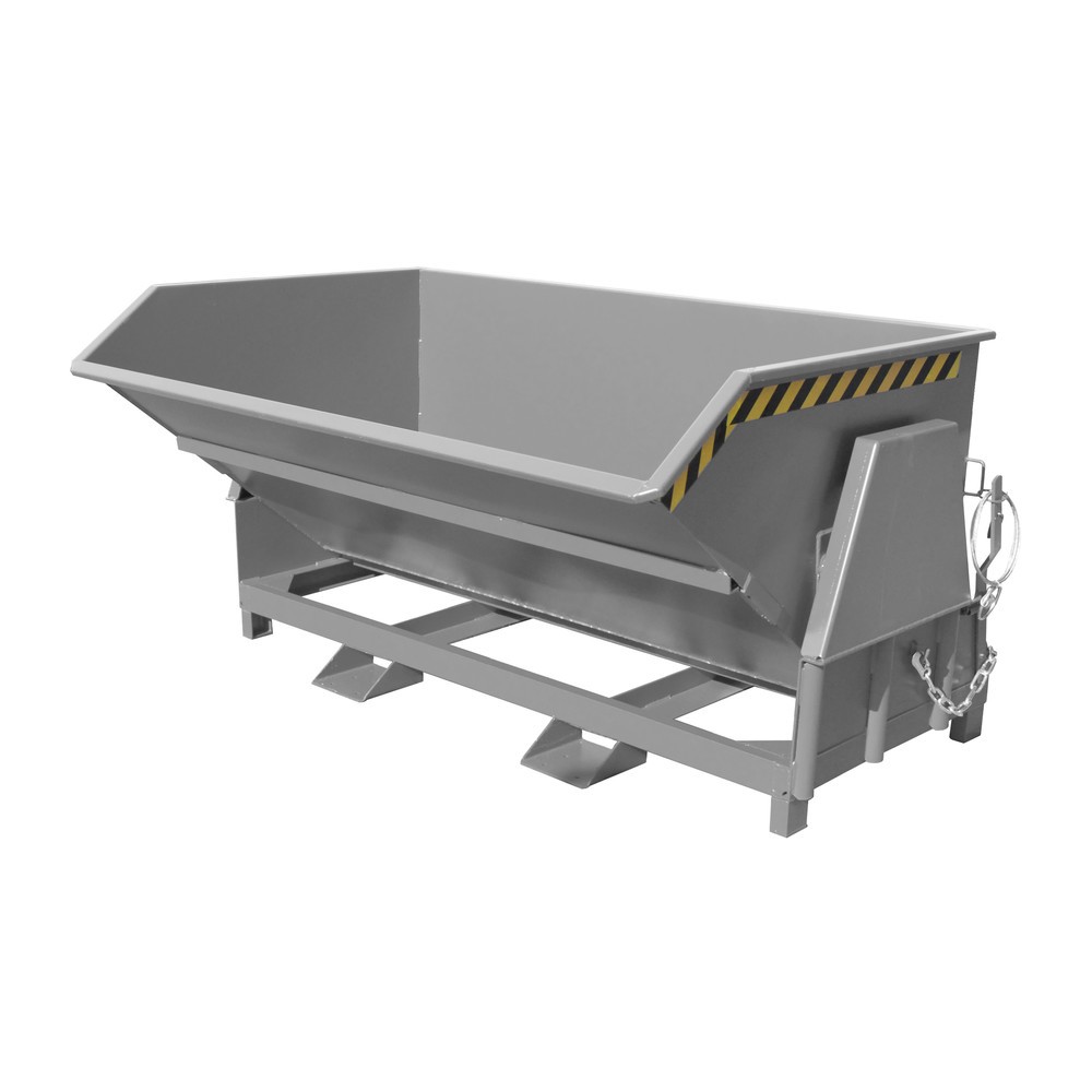 Produktabbildung Nr. 1: Bauer® Benne basculante avec mécanisme d'aide au basculement Premium, construction large, peint, sans couvercle, volume 2 m³, RAL 7005 gris souris