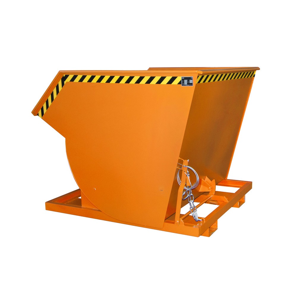 Produktabbildung Nr. 1: Bauer® Benne basculante avec mécanisme d'aide au basculement Premium, construction profonde, peint, sans couvercle, volume 2 m³, RAL 2000 orangé jaune