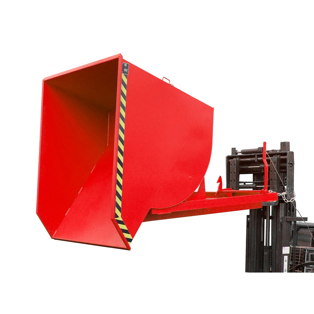 Produktabbildung Nr. 1: Bauer® Benne basculante avec mécanisme d'aide au basculement Premium, construction profonde, peint, sans couvercle, volume 1,5 m³, RAL 3000 rouge feu
