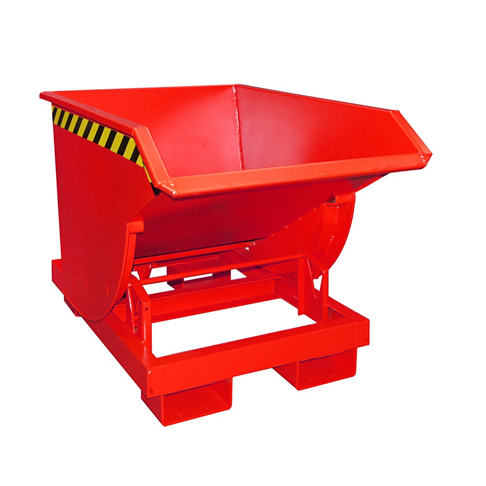 Produktabbildung Nr. 1: Bauer® Benne basculante avec mécanisme d'aide au basculement Premium, construction profonde, peint, sans couvercle, volume 0,5 m³, RAL 3000 rouge feu