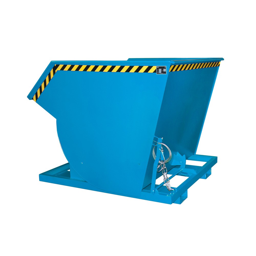 Produktabbildung Nr. 1: Bauer® Benne basculante avec mécanisme d'aide au basculement Premium, construction profonde, peint, sans couvercle, volume 2 m³, RAL 5012 bleu clair