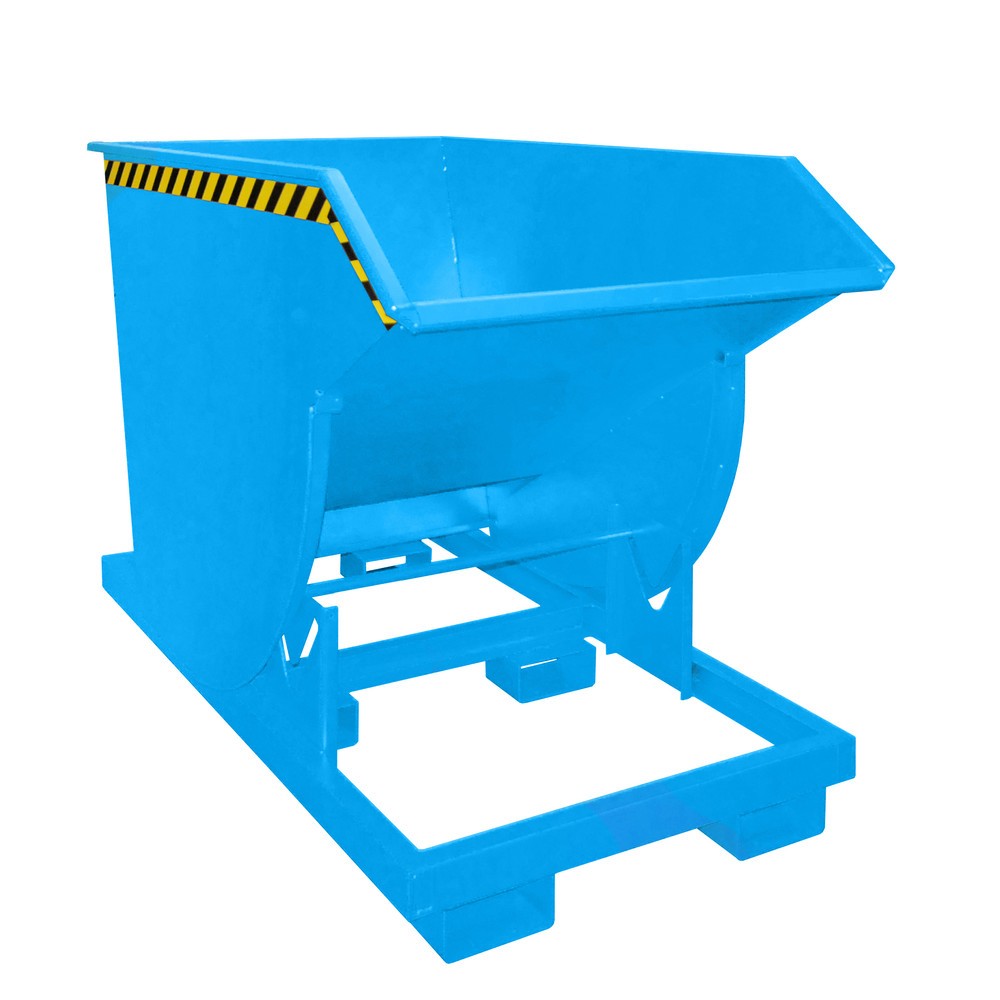 Produktabbildung Nr. 1: Bauer® Benne basculante avec mécanisme d'aide au basculement Premium, construction profonde, peint, sans couvercle, volume 1 m³, RAL 5012 bleu clair
