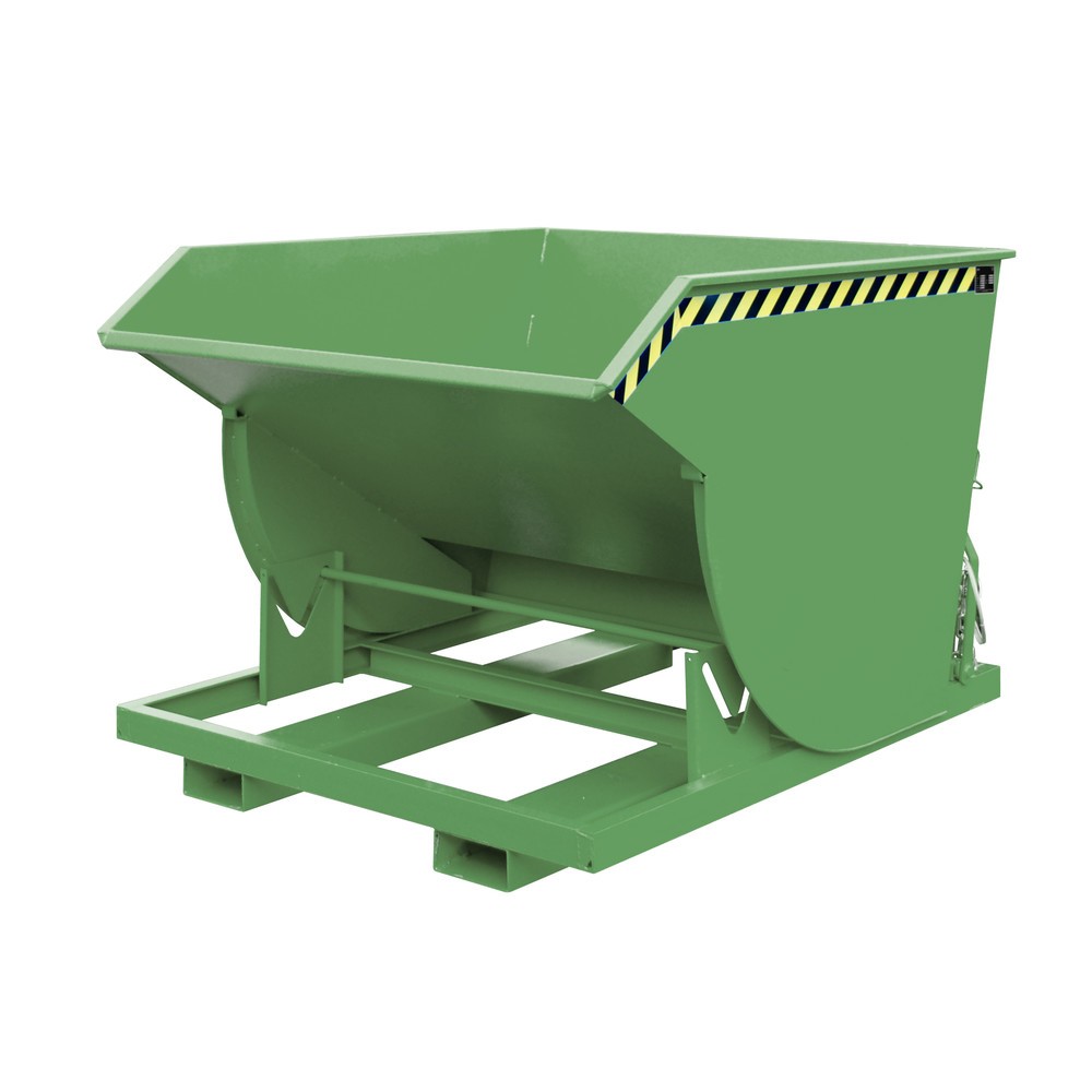 Produktabbildung Nr. 1: Bauer® Benne basculante avec mécanisme d'aide au basculement Premium, construction profonde, peint, sans couvercle, volume 1,5 m³, RAL 6011 vert réséda