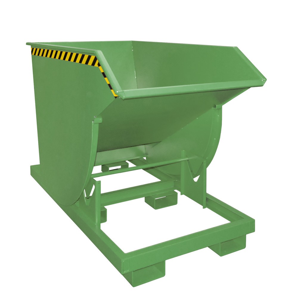 Produktabbildung Nr. 1: Bauer® Benne basculante avec mécanisme d'aide au basculement Premium, construction profonde, peint, sans couvercle, volume 1 m³, RAL 6011 vert réséda