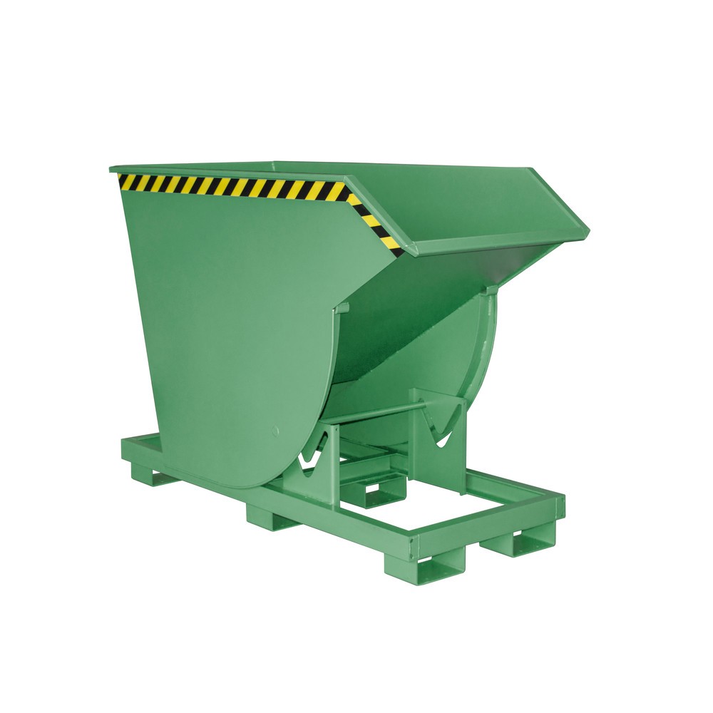 Produktabbildung Nr. 1: Bauer® Benne basculante avec mécanisme d'aide au basculement Premium, construction profonde, peint, sans couvercle, volume 0,75 m³, RAL 6011 vert réséda