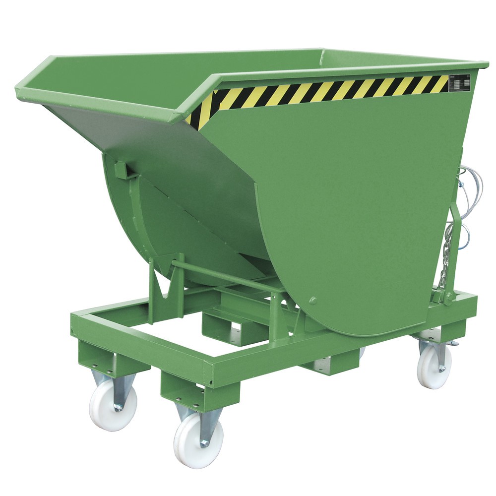 Produktabbildung Nr. 1: Bauer® Benne basculante avec mécanisme d'aide au basculement Premium, construction profonde, peint, sans couvercle, volume 0,5 m³, RAL 6011 vert réséda