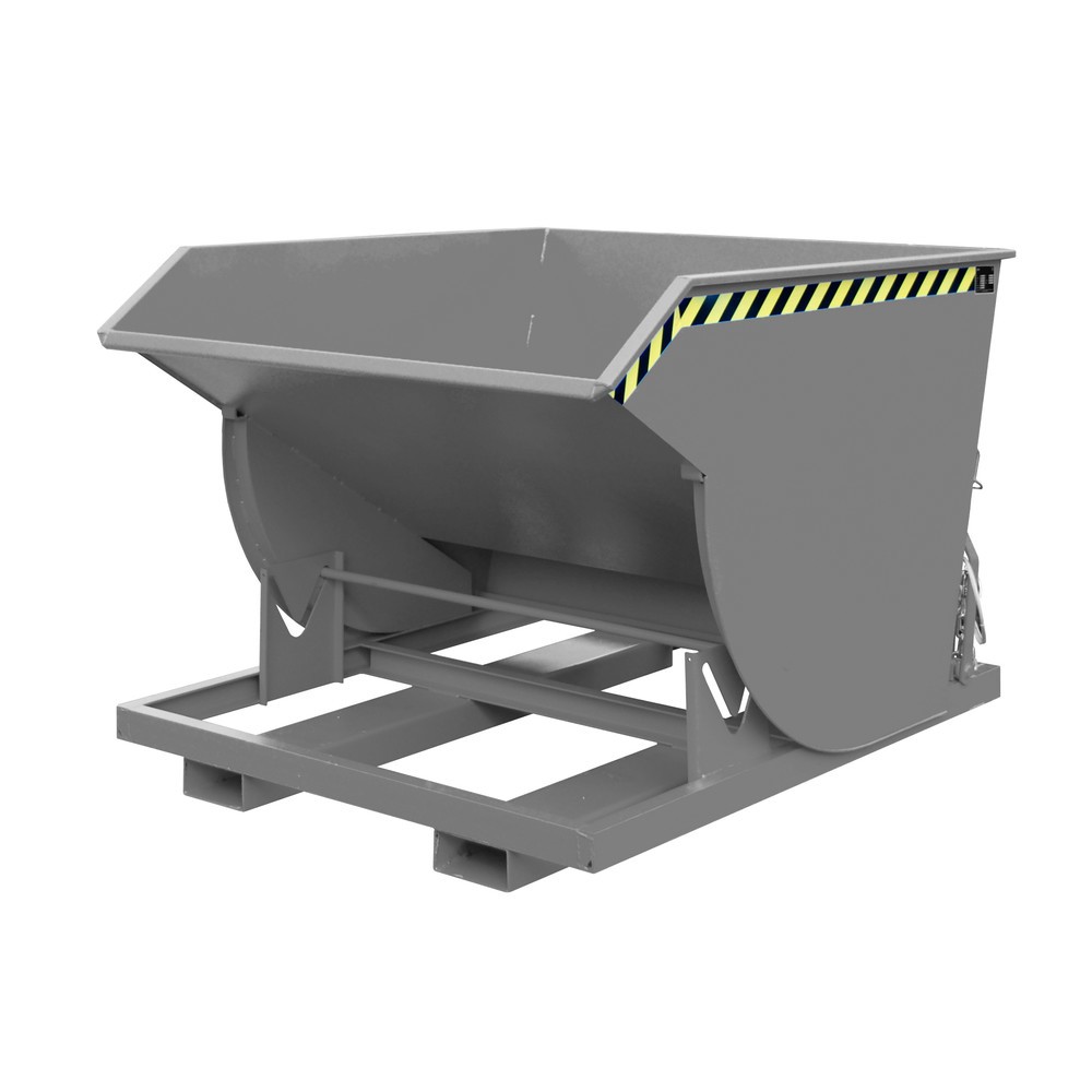 Produktabbildung Nr. 1: Bauer® Benne basculante avec mécanisme d'aide au basculement Premium, construction profonde, peint, sans couvercle, volume 1,5 m³, RAL 7005 gris souris