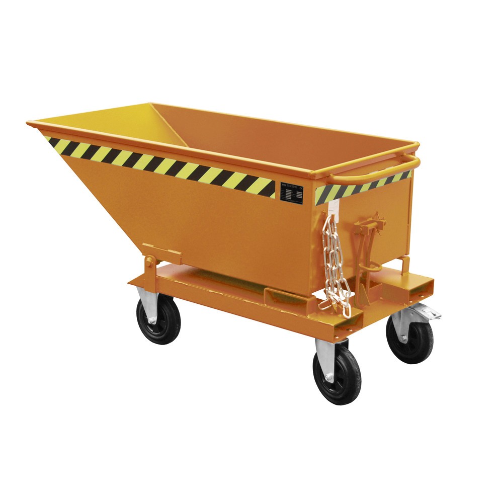 Illustration du produit: Bauer® Benne basculante, benne basse, peinte, volume 0,25 m³, RAL 2000 orangé jaune