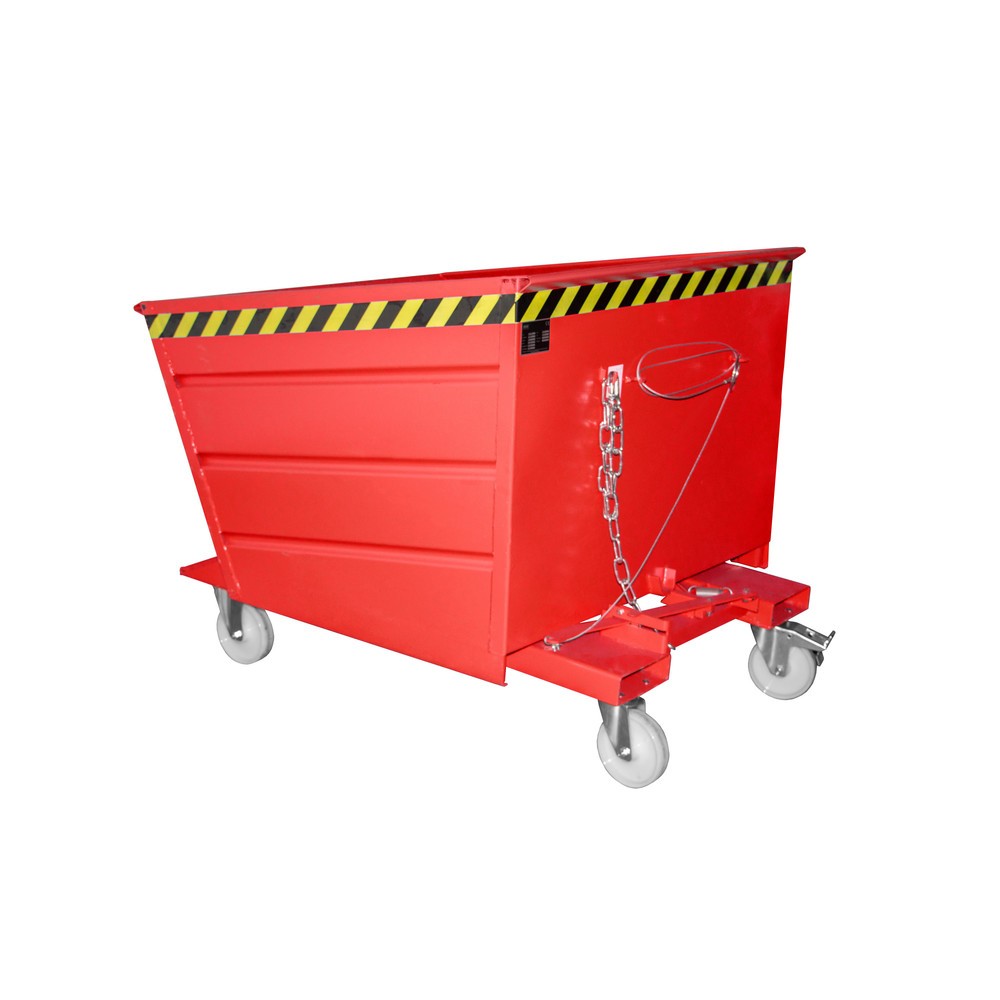 Illustration du produit: Bauer® Conteneur basculant compact, peint, volume 1 m³, RAL 3000 rouge feu