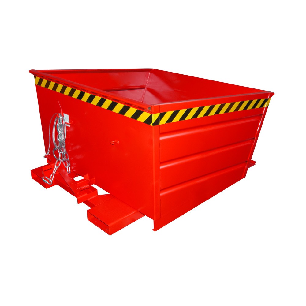Illustration du produit: Bauer® Conteneur basculant compact, peint, volume 0,8 m³, RAL 3000 rouge feu