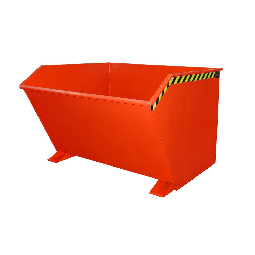 Illustration du produit: Bauer® Benne basculante, construction basse, peint, volume 2 m³, RAL 3000 rouge feu