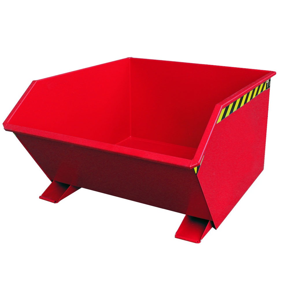 Illustration du produit: Bauer® Benne basculante, construction basse, peint, volume 1 m³, RAL 3000 rouge feu