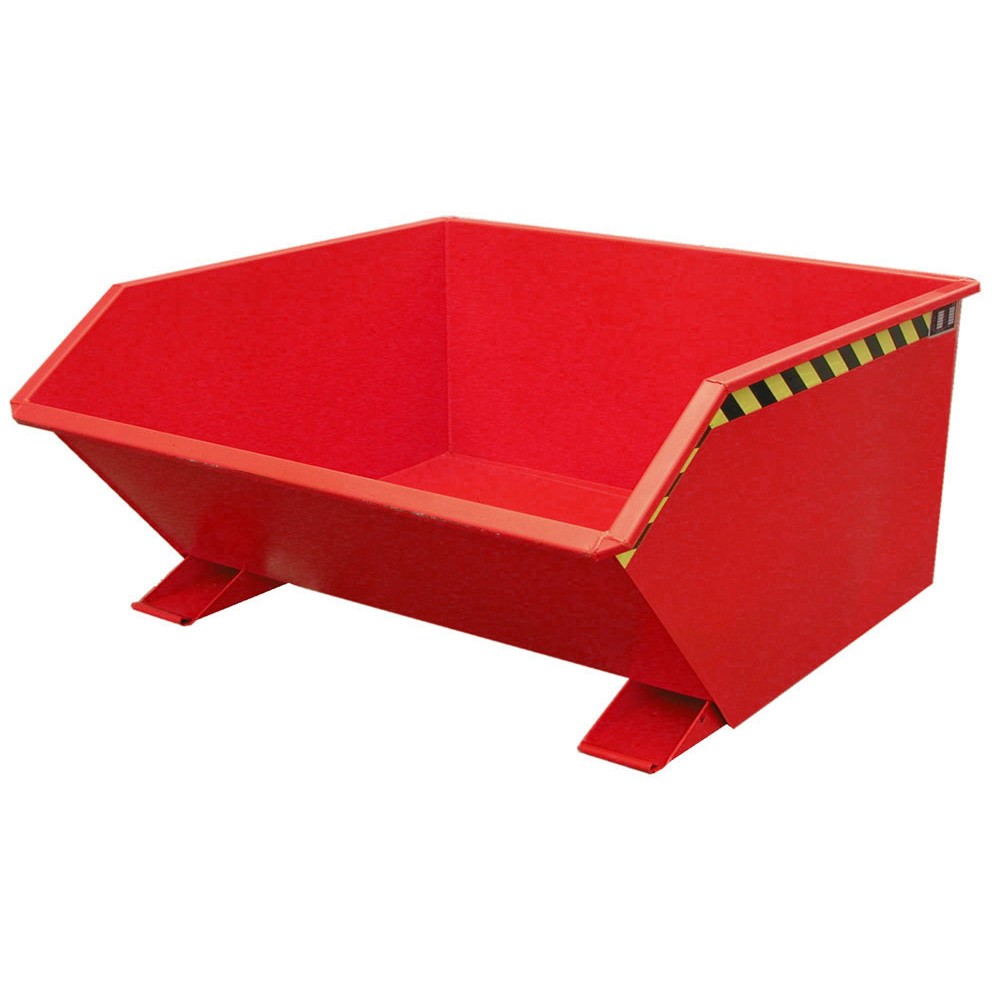 Produktabbildung Nr. 1: Bauer® Benne basculante, construction basse, peint, volume 0,75 m³, RAL 3000 rouge feu