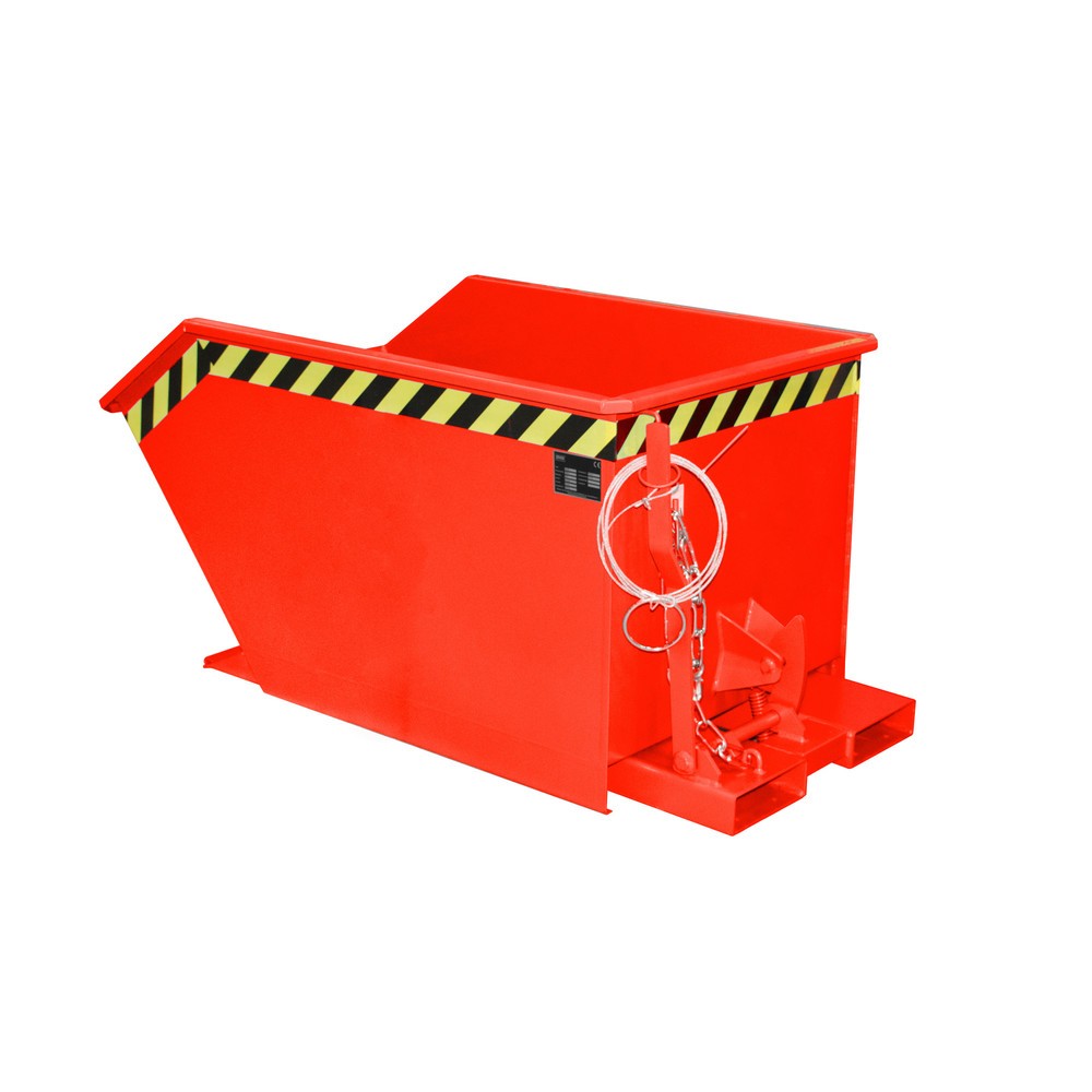 Produktabbildung Nr. 1: Bauer® Benne basculante, construction basse, peint, volume 0,5 m³, RAL 3000 rouge feu